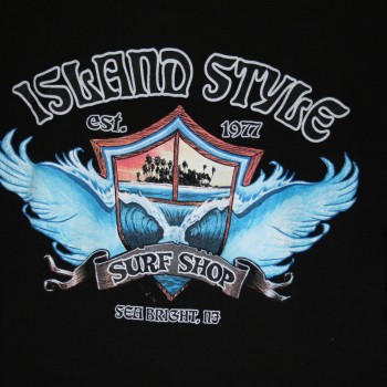 Island Style Wing Wave SS T Blk